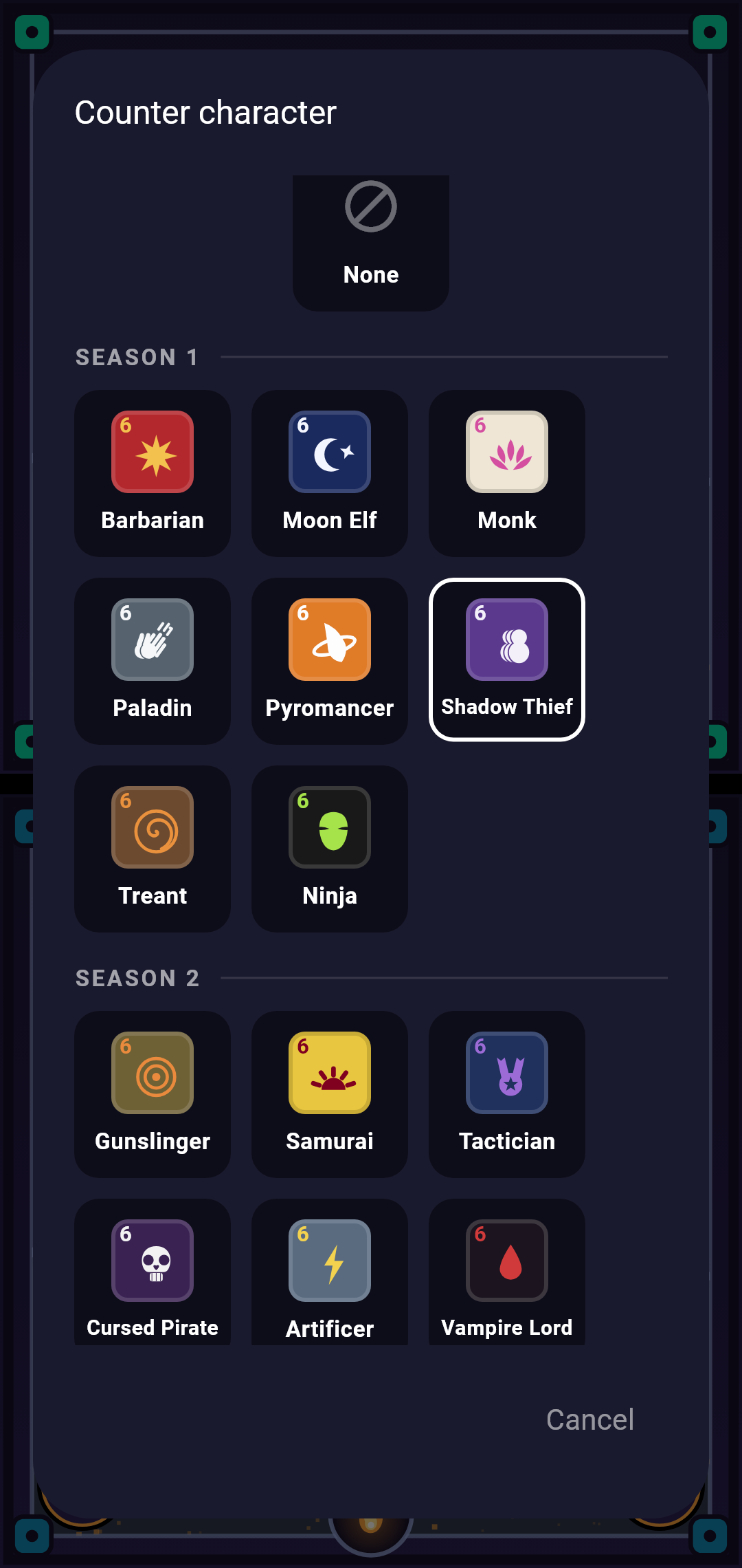 Throne — 44-character picker